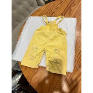 Vintage Baby Yellow Corduroy Overalls approx Sz 24 months CottageCore 1970's